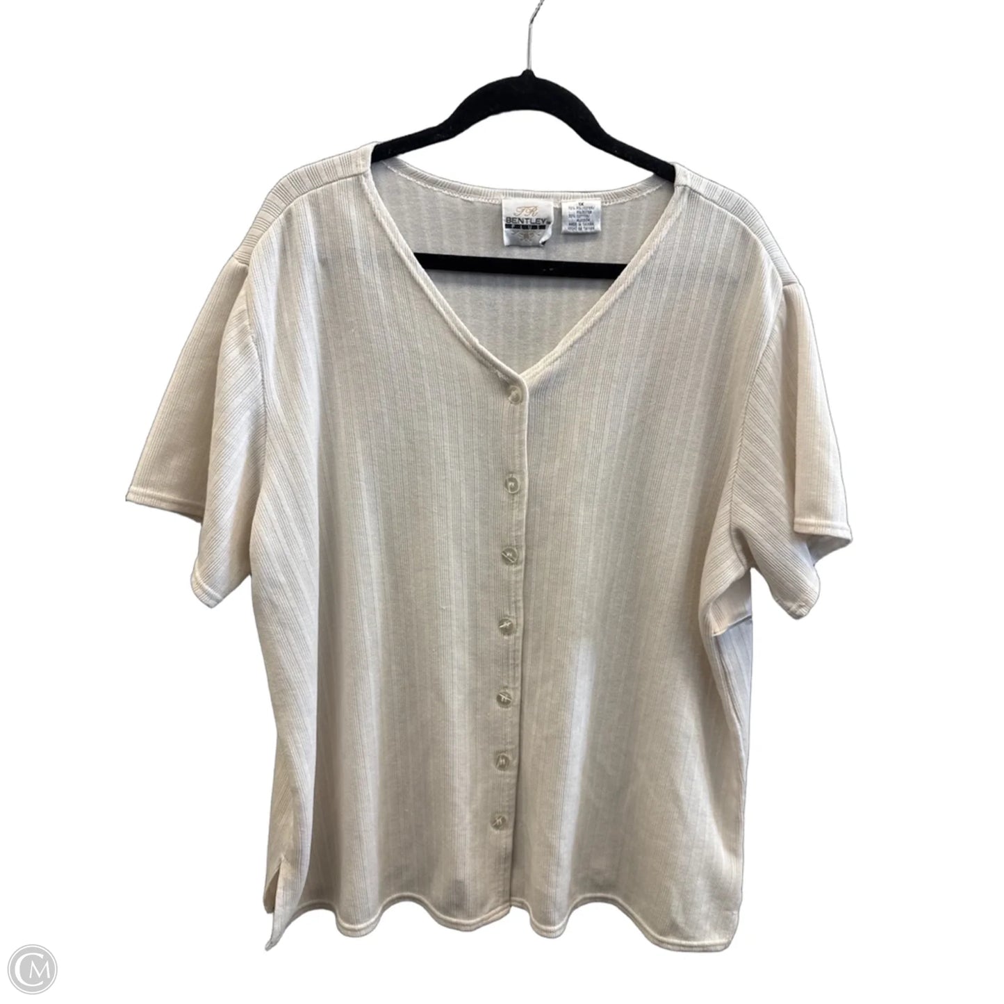 Sweater Short Sleeve By Bentley In Cream, Size: 1x