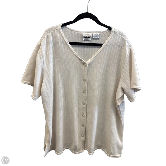 Sweater Short Sleeve By Bentley In Cream, Size: 1x
