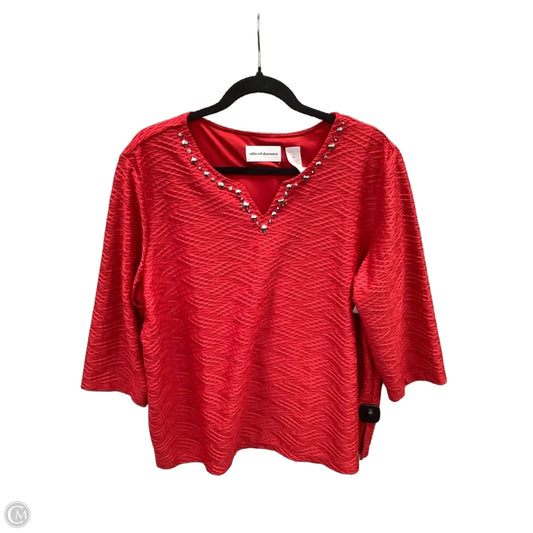 Top 3/4 Sleeve By Alfred Dunner In Red, Size: Xl