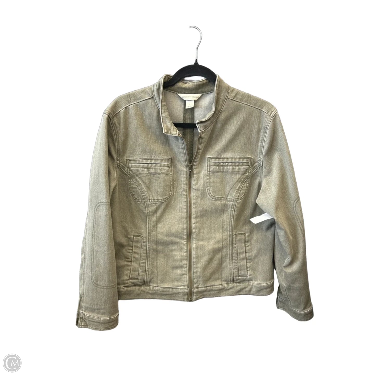 Jacket Shirt By Christopher And Banks In Green, Size: L