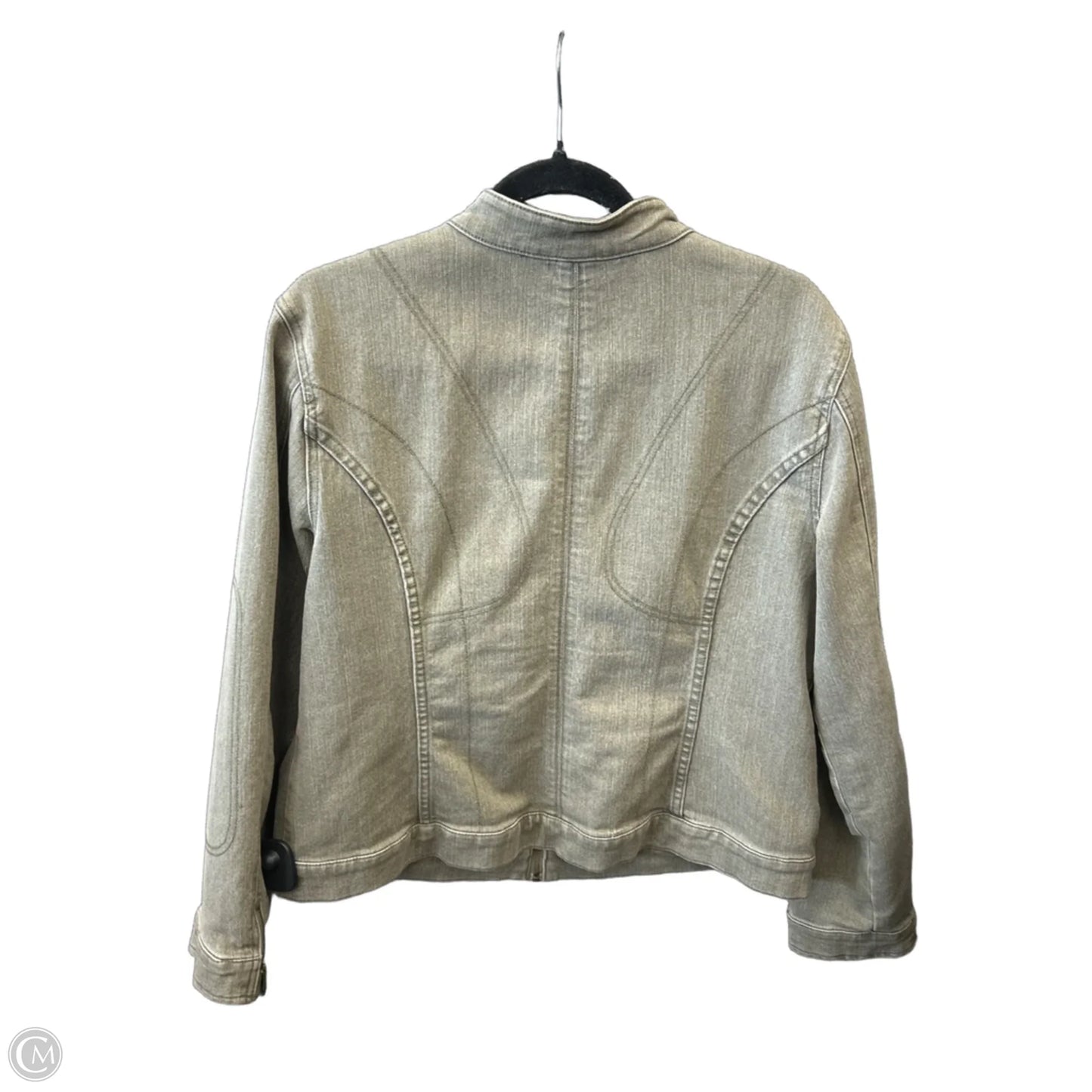 Jacket Shirt By Christopher And Banks In Green, Size: L