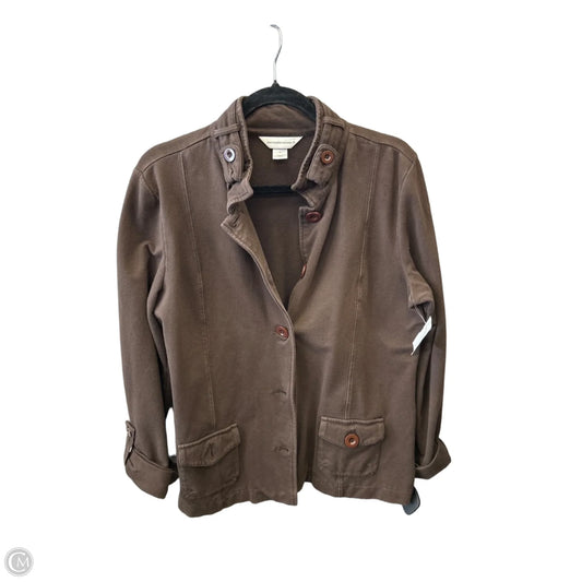 Jacket Shirt By Christopher And Banks In Brown, Size: M