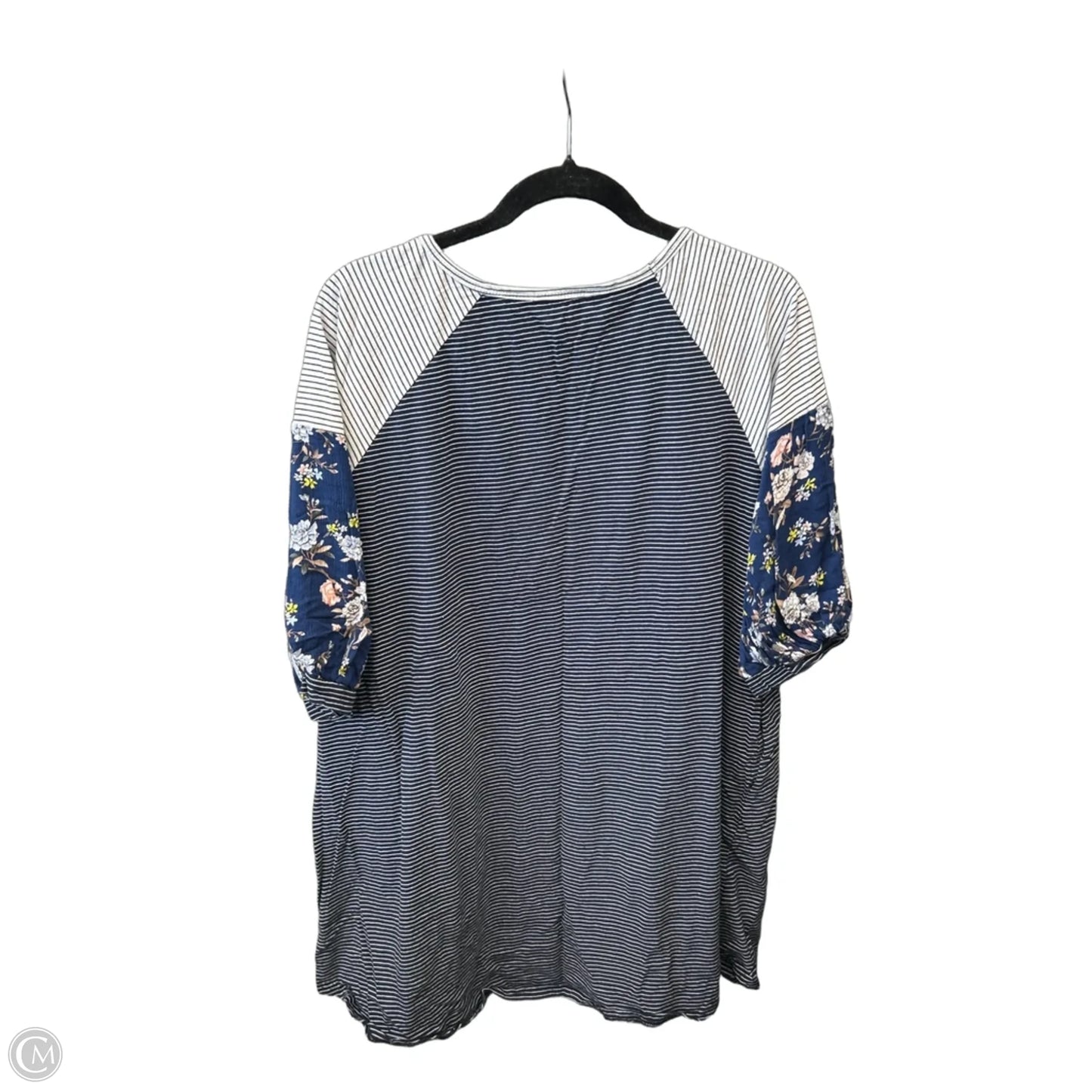 Top Short Sleeve By Umgee In Striped Pattern, Size: 1x