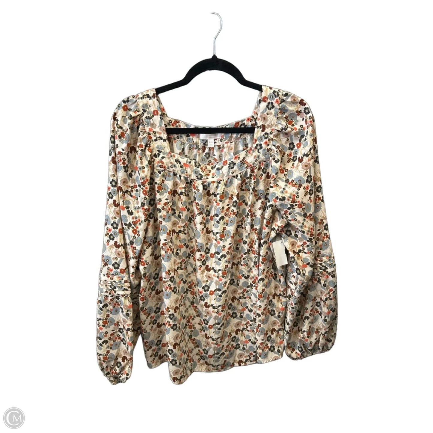 Blouse Long Sleeve By Lc Lauren Conrad In Floral Print, Size: Xxl