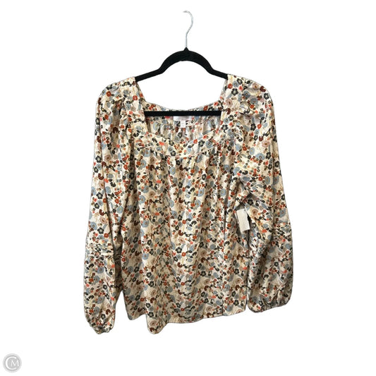 Blouse Long Sleeve By Lc Lauren Conrad In Floral Print, Size: Xxl