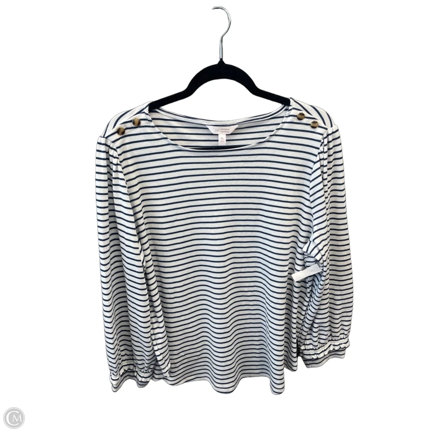 Top Long Sleeve By Lc Lauren Conrad In Striped Pattern, Size: Xl