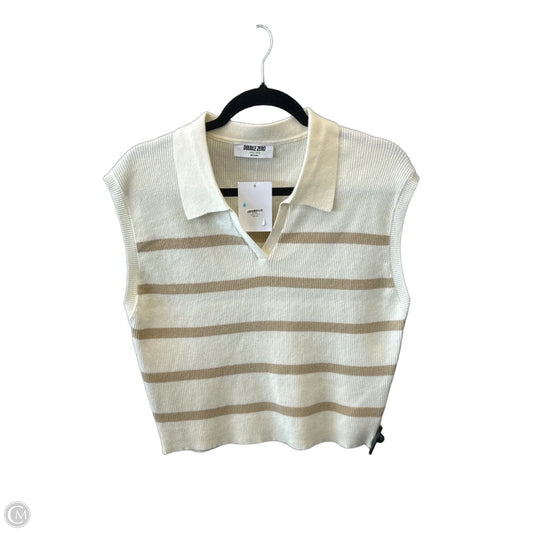 Vest Sweater By Double Zero In Cream, Size: L
