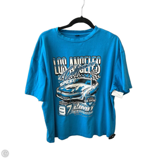 Top Short Sleeve By Shein In Blue, Size: L