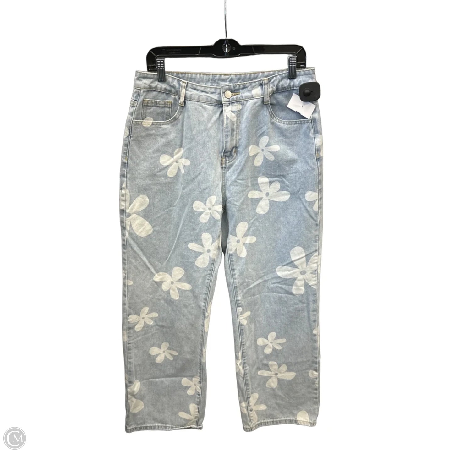 Jeans Wide Leg By Shein In Blue Denim, Size: 12