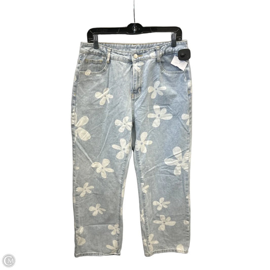 Jeans Wide Leg By Shein In Blue Denim, Size: 12