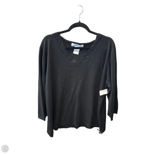 Top 3/4 Sleeve By Sag Harbor In Black, Size: 2x