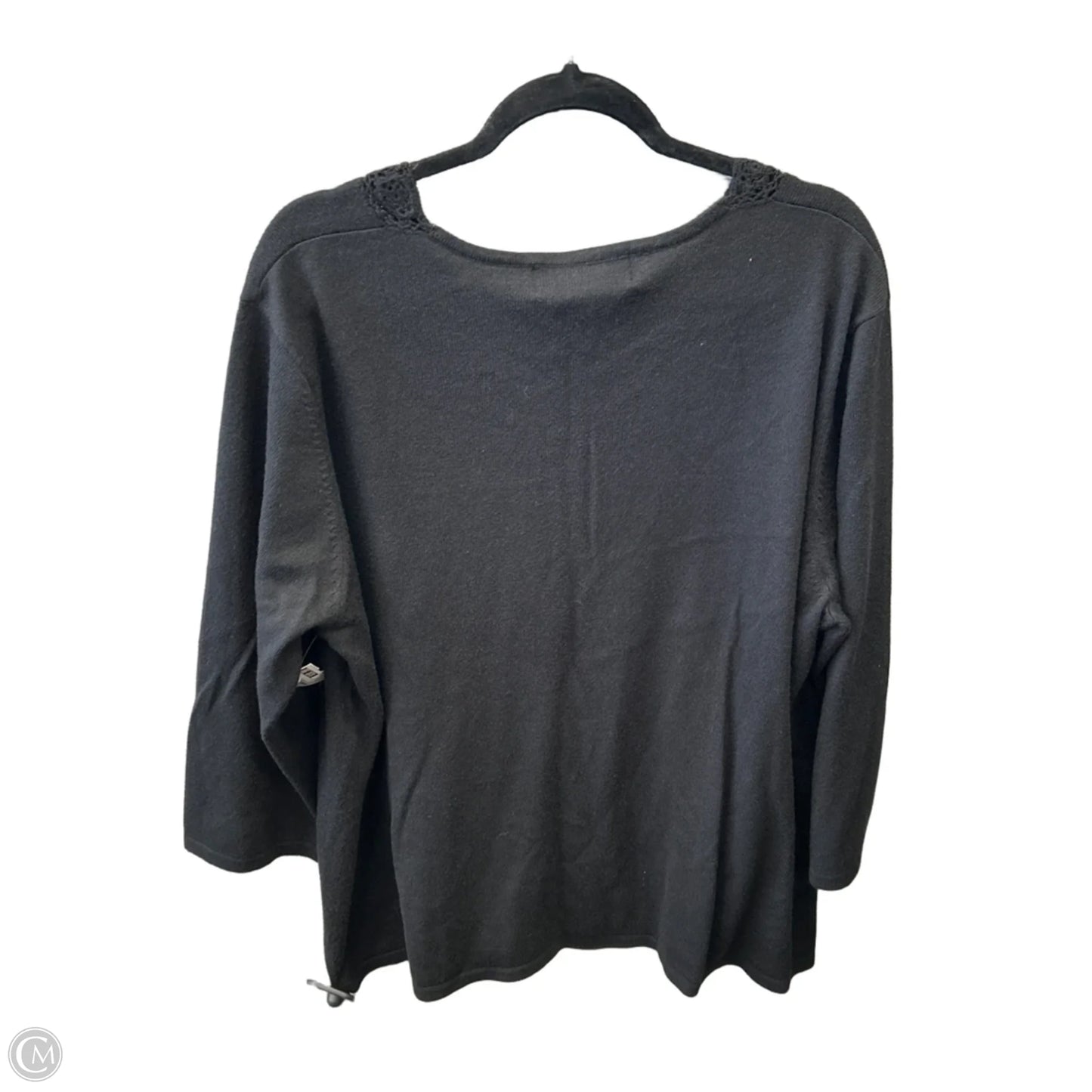Top 3/4 Sleeve By Sag Harbor In Black, Size: 2x