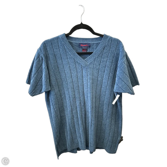 Sweater Short Sleeve By Denim And Company In Blue, Size: L