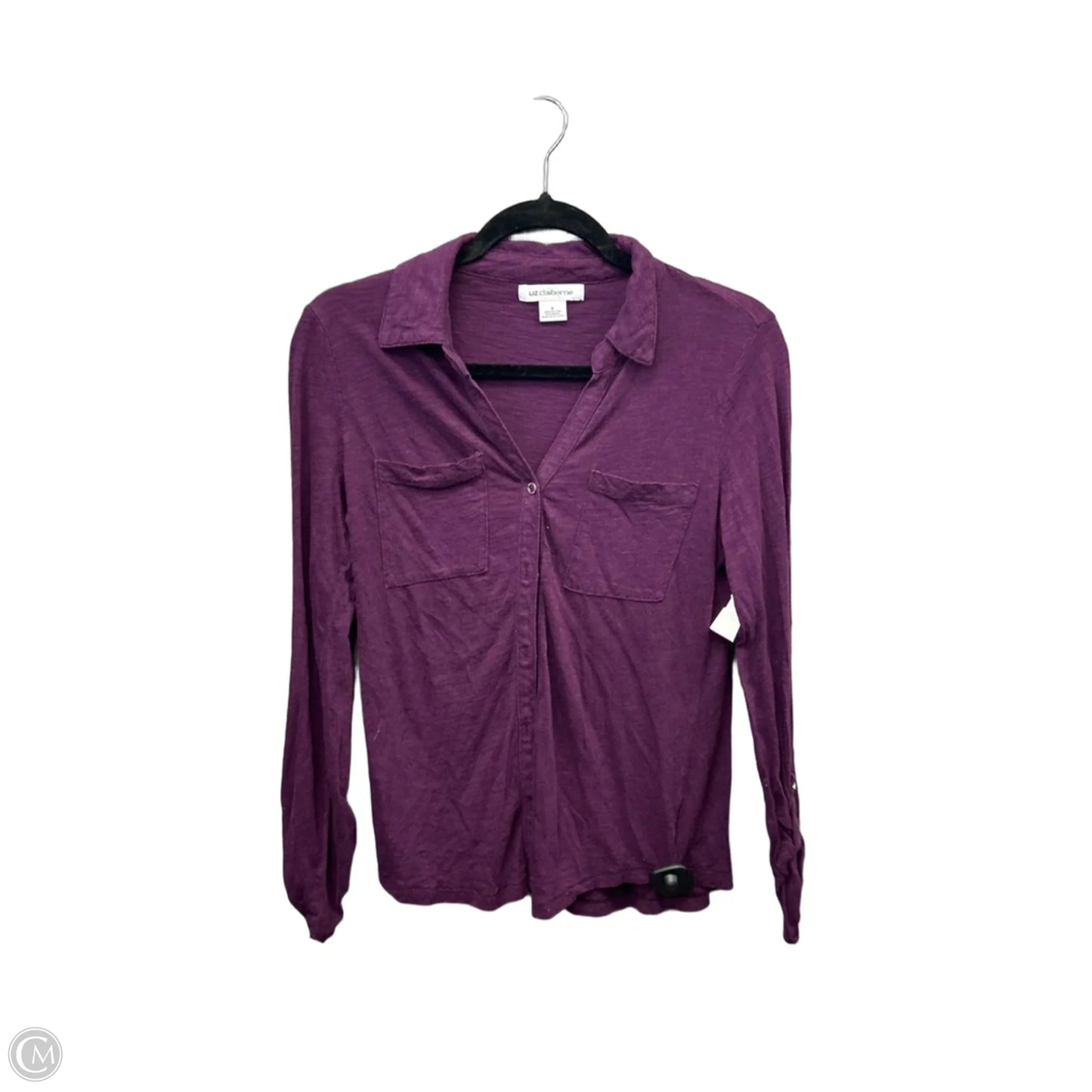 Top Long Sleeve By Liz Claiborne In Purple, Size: S