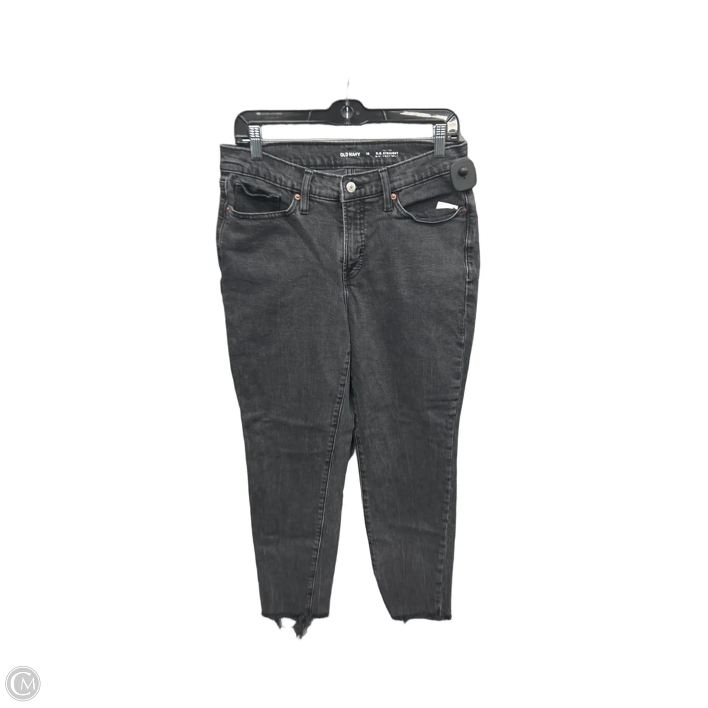 Jeans Straight By Old Navy In Black Denim, Size: 10