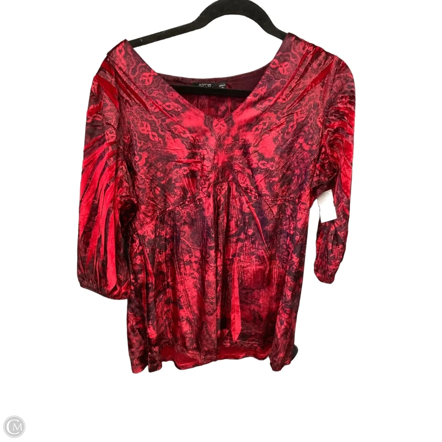 Top 3/4 Sleeve By Apt 9 In Red, Size: 1x