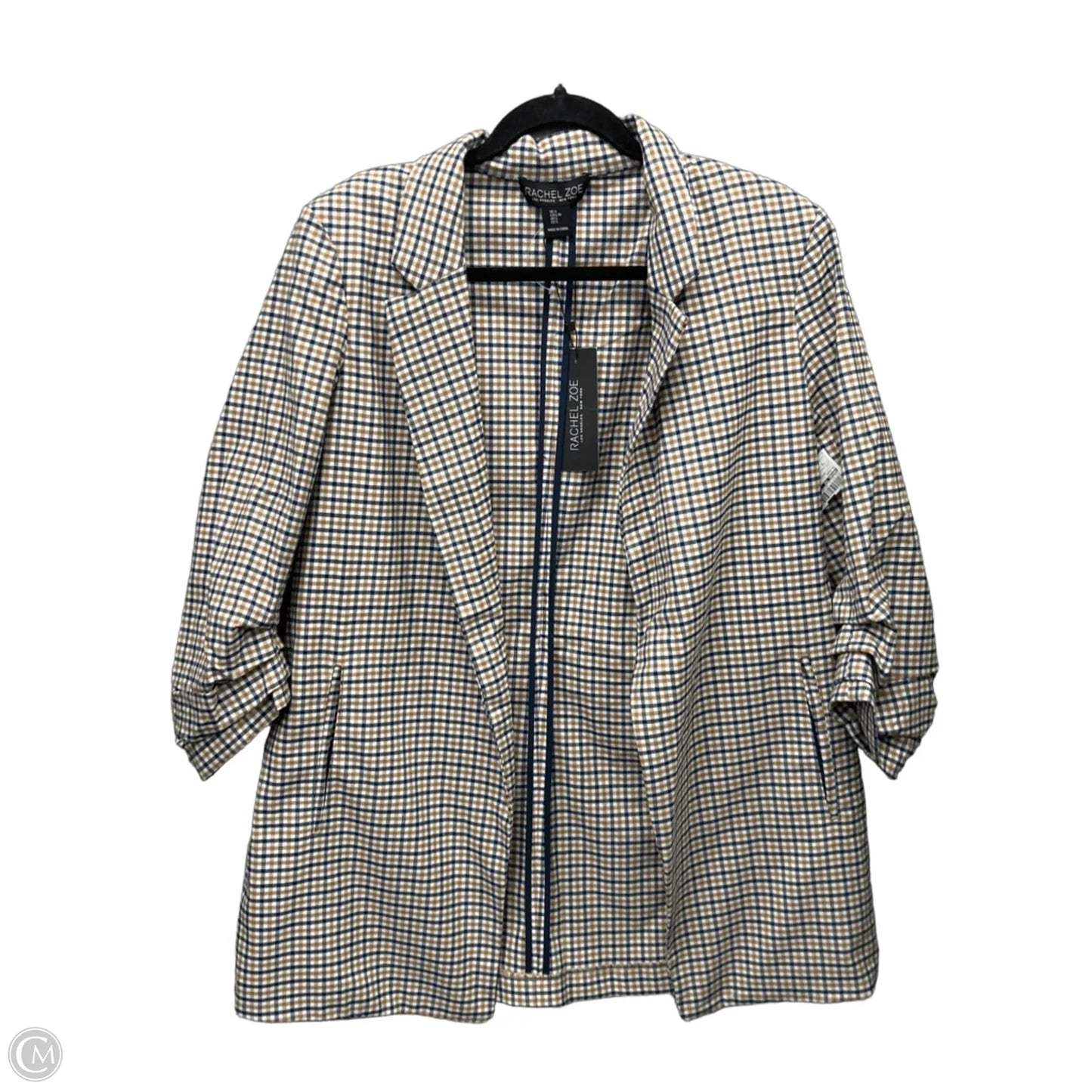 Blazer By Rachel Zoe In Plaid Pattern, Size: L