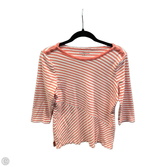 Top 3/4 Sleeve By Croft And Barrow In Striped Pattern, Size: M