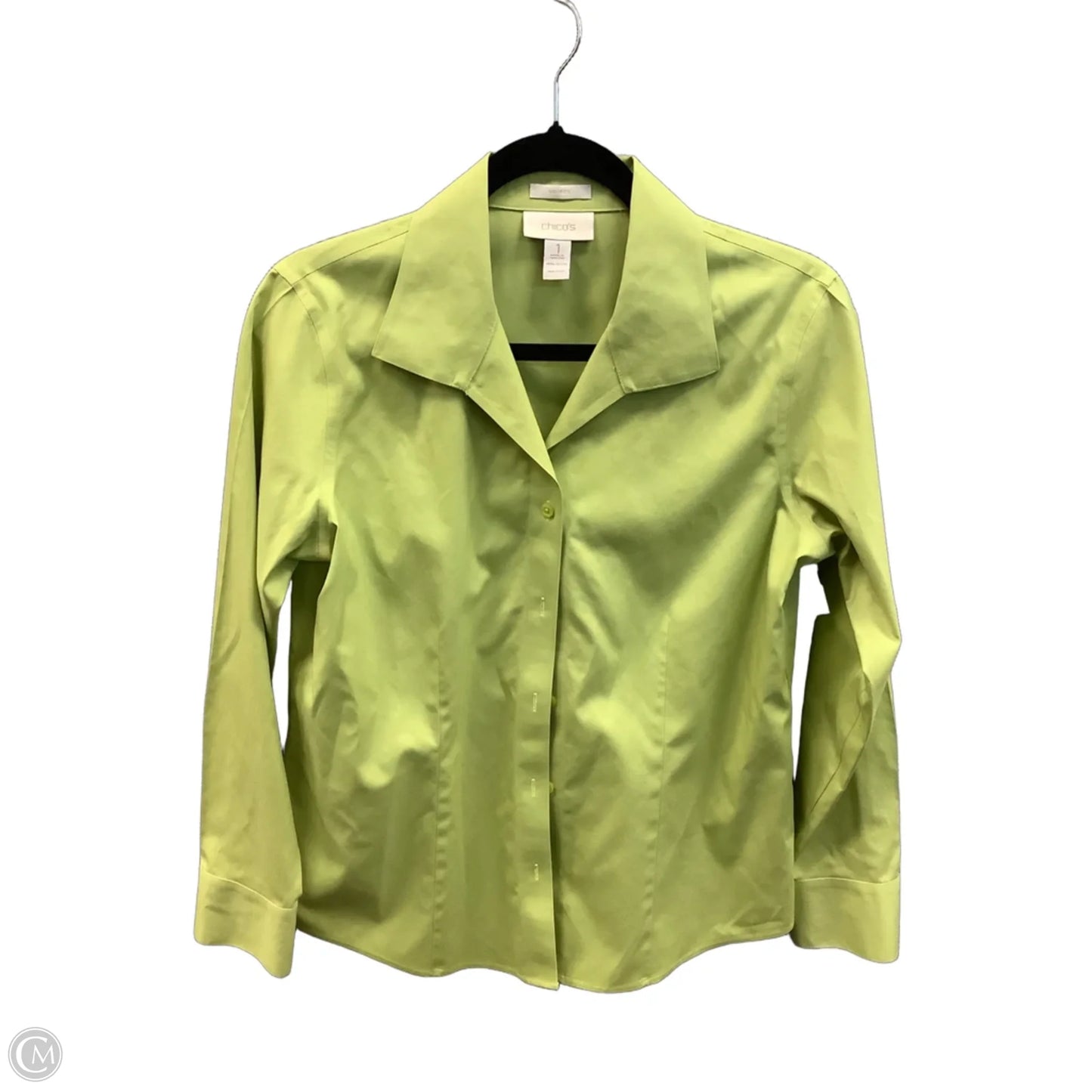 Top Long Sleeve By Chicos In Green, Size: M