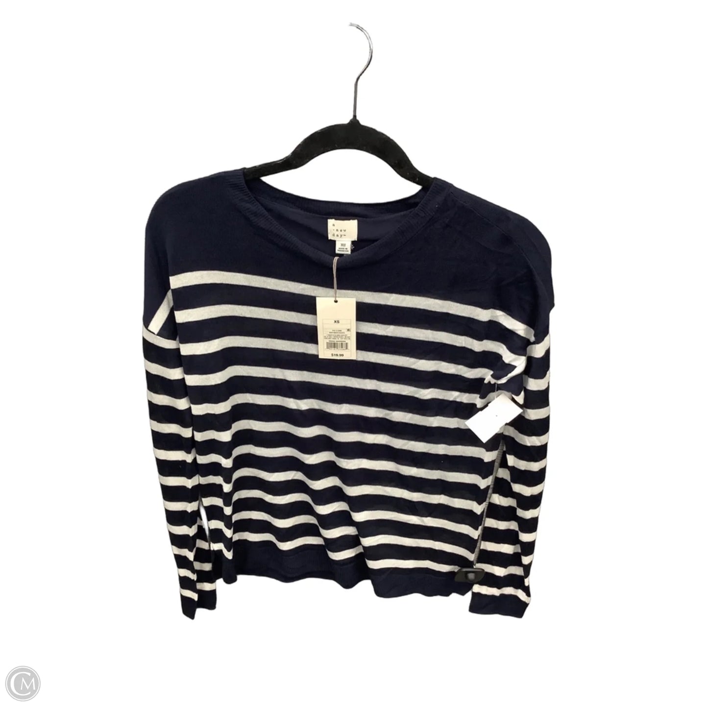 Top Long Sleeve By A New Day In Striped Pattern, Size: Xs