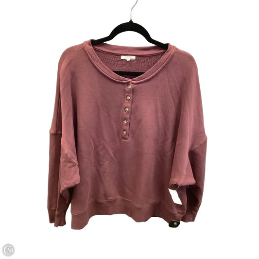 Top Long Sleeve By Maurices In Maroon, Size: Xxl