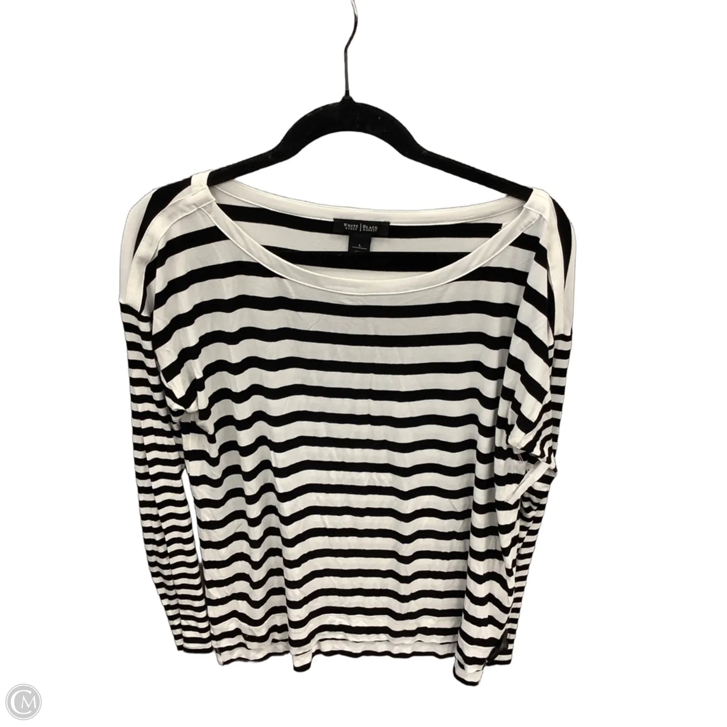 Top Long Sleeve By White House Black Market In Striped Pattern, Size: L