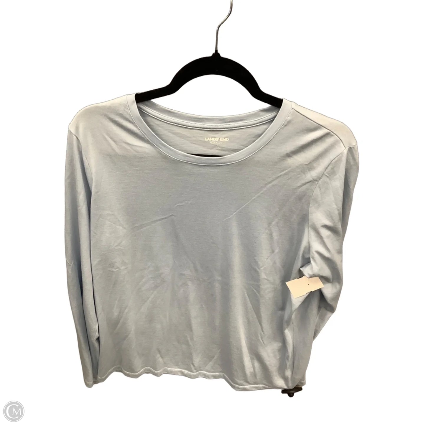 Top Long Sleeve Basic By Lands End In Blue, Size: L