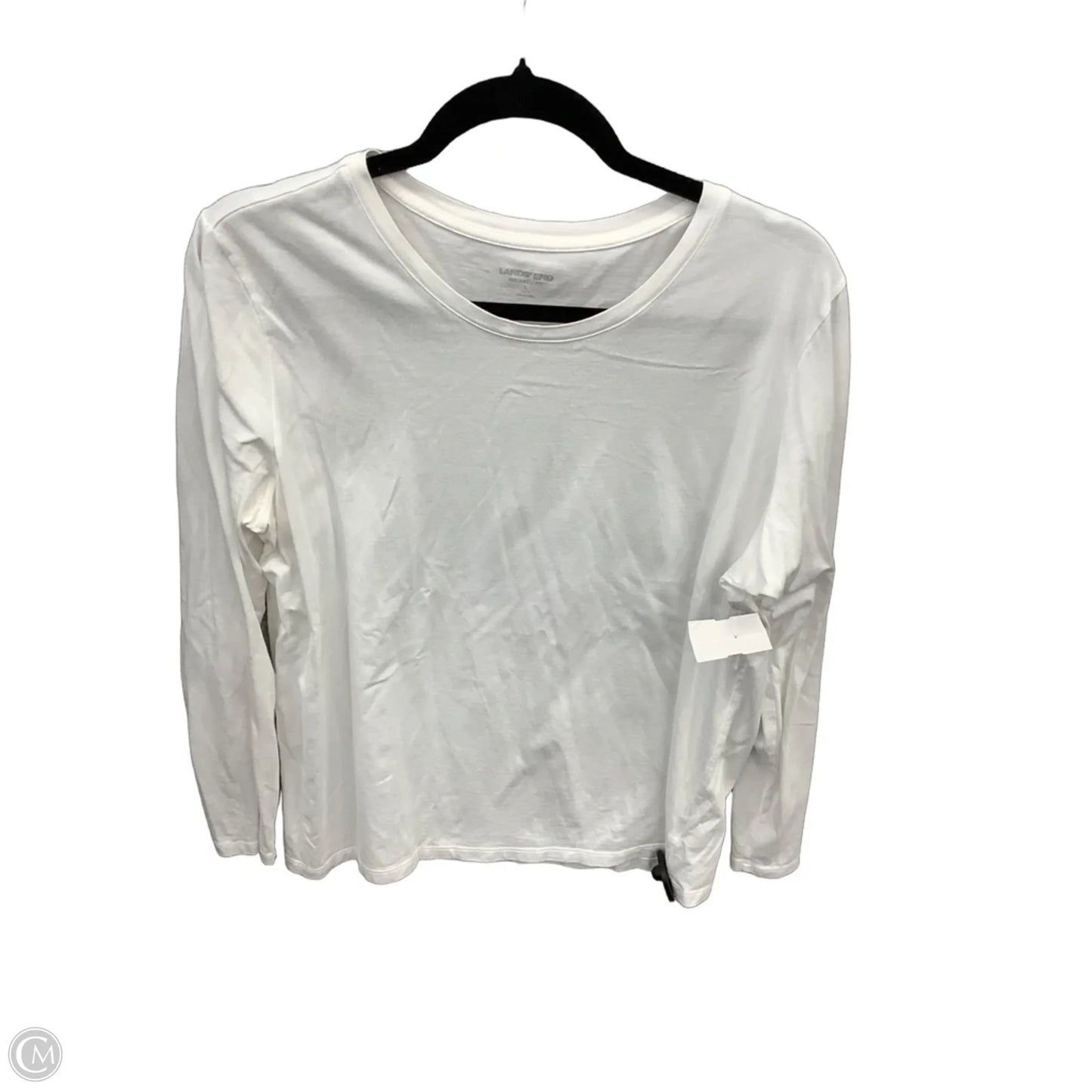 Top Long Sleeve Basic By Lands End In White, Size: L