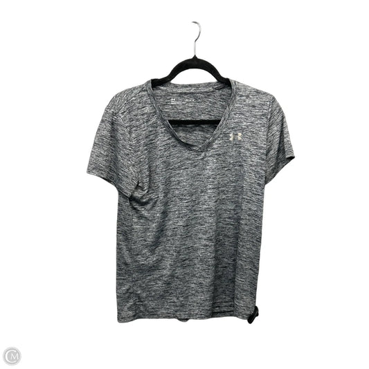 Athletic Top Short Sleeve By Under Armour In Grey, Size: M