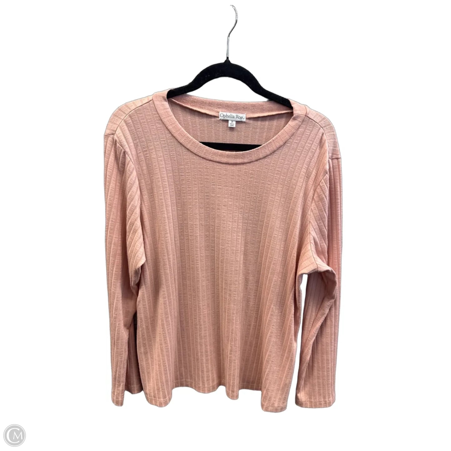 Top Long Sleeve By Ophelia Roe In Pink, Size: 2x