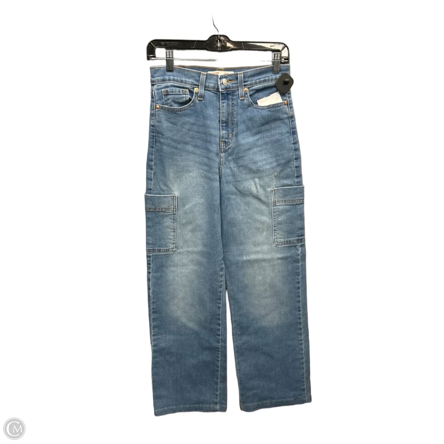 Jeans Straight By Levis Signature In Blue Denim, Size: 2