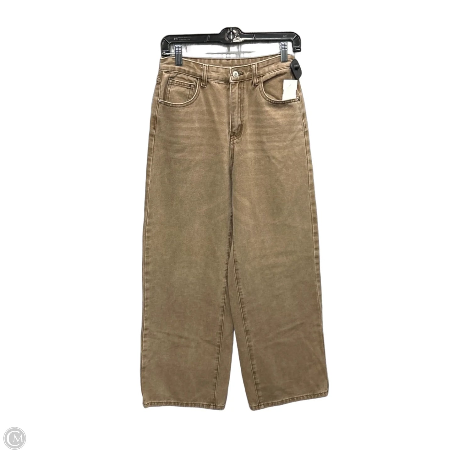 Jeans Wide Leg By Shein In Brown Denim, Size: 4