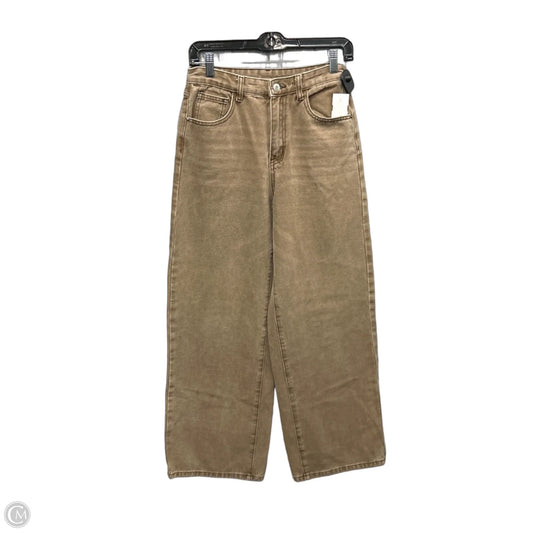 Jeans Wide Leg By Shein In Brown Denim, Size: 4