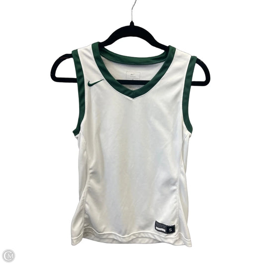 Athletic Tank Top By Adidas In Green & White, Size: S