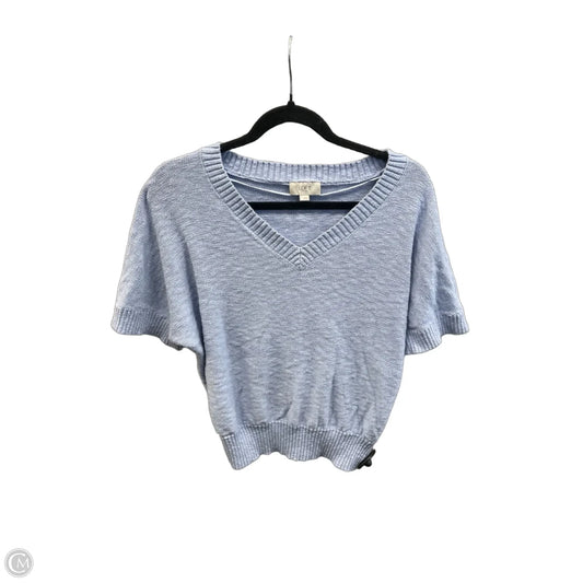 Sweater Short Sleeve By Loft In Blue, Size: L