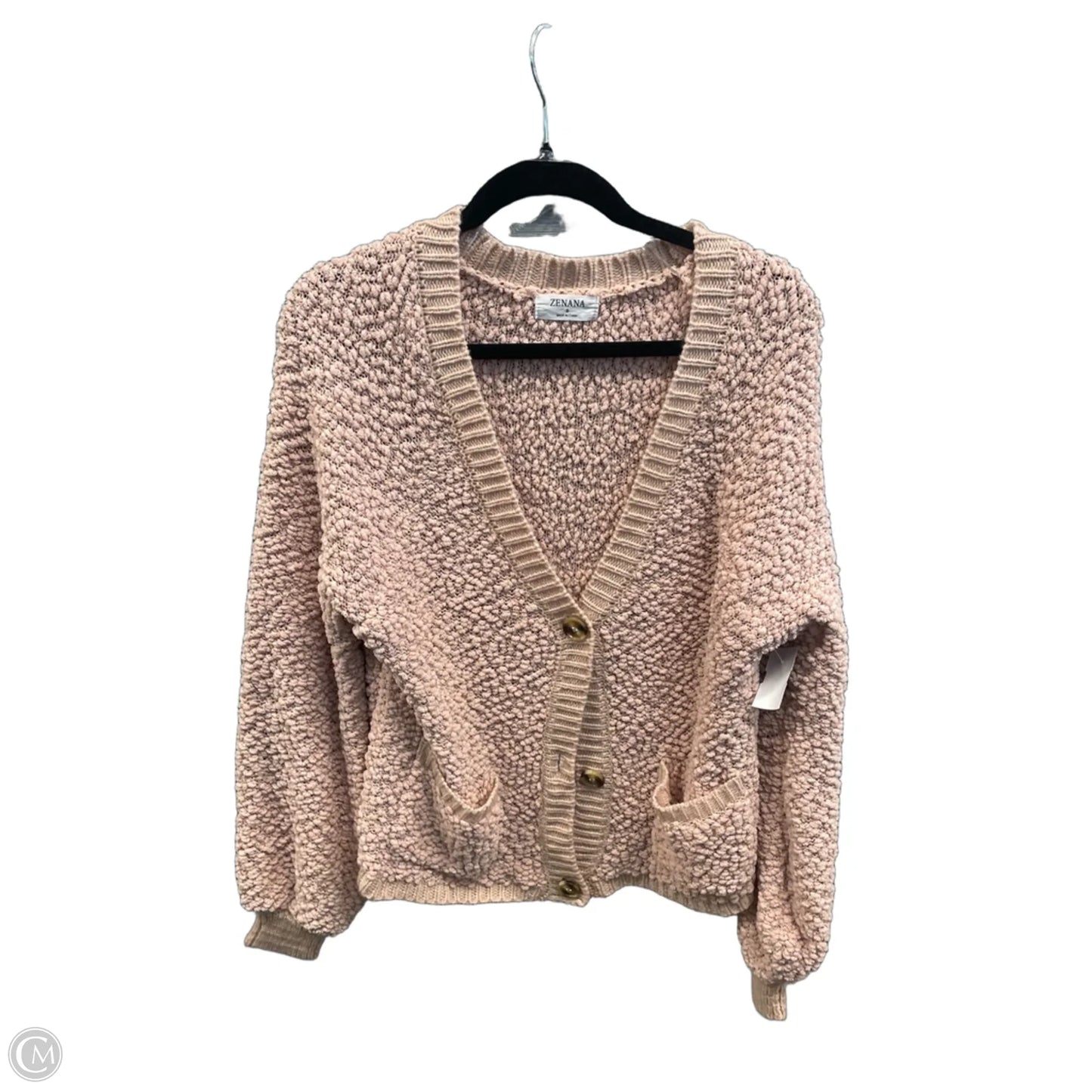 Sweater Cardigan By Zenana In Pink, Size: S