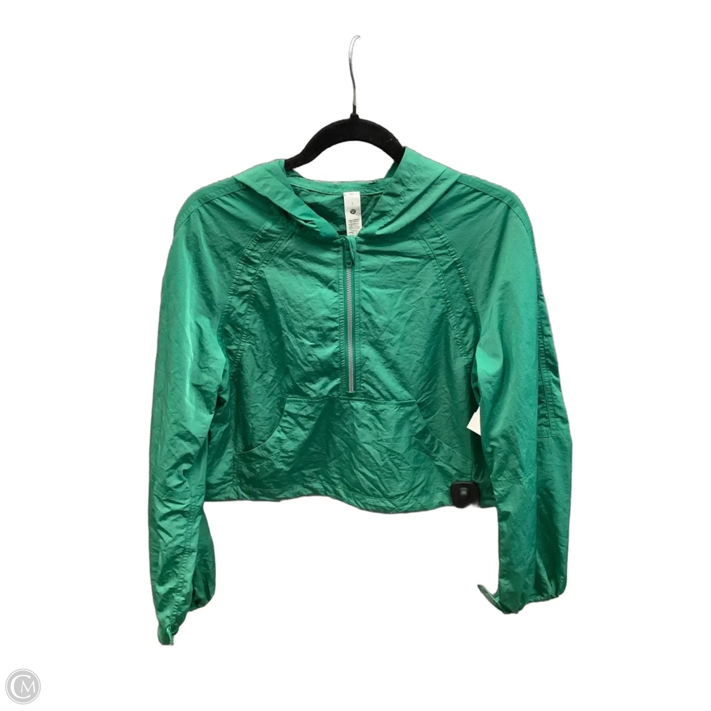 Athletic Top Long Sleeve Hoodie By Lululemon In Green, Size: Xs