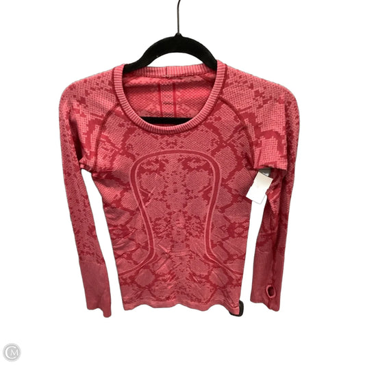 Athletic Top Long Sleeve Crewneck By Lululemon In Red, Size: S