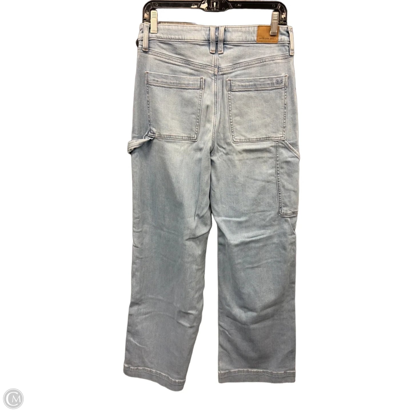 Jeans Wide Leg By American Eagle In Blue Denim, Size: 4