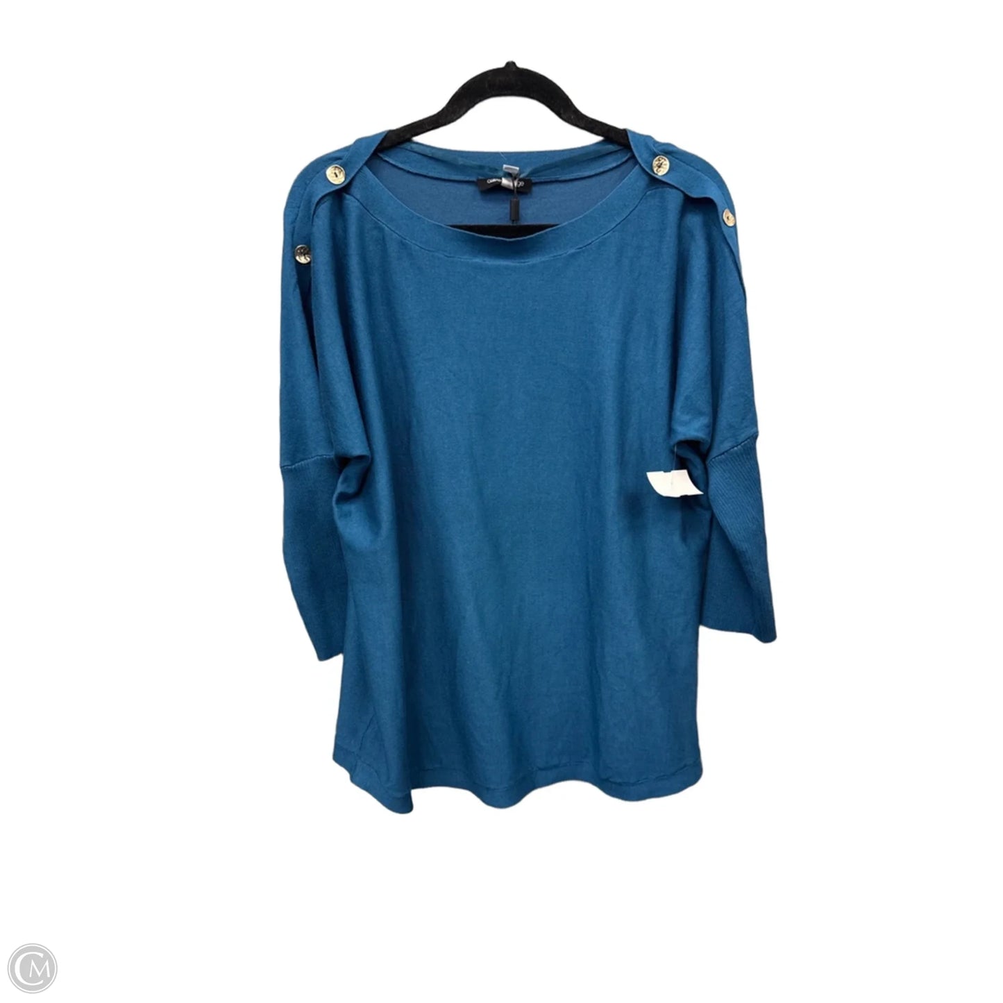 Top 3/4 Sleeve By Cable And Gauge In Blue, Size: 1x