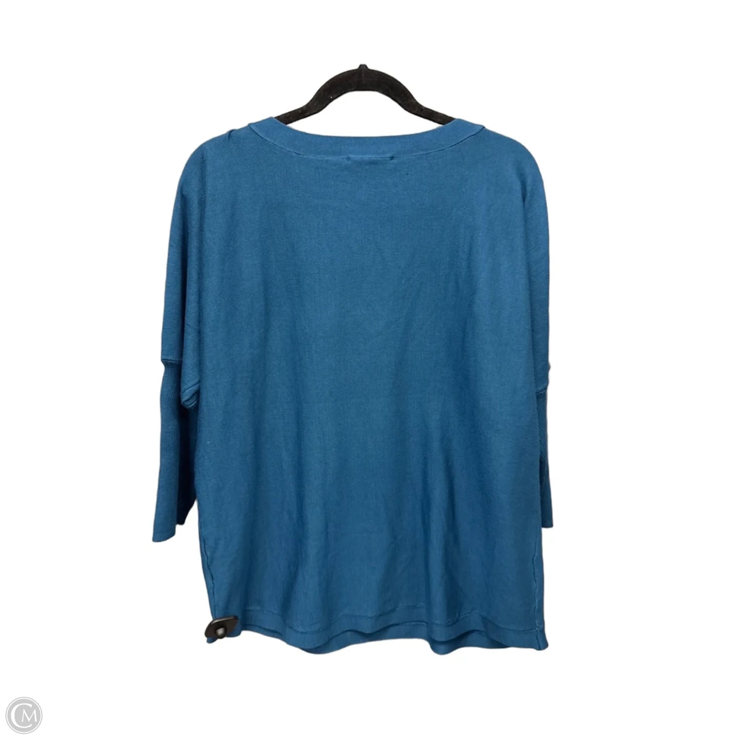 Top 3/4 Sleeve By Cable And Gauge In Blue, Size: 1x