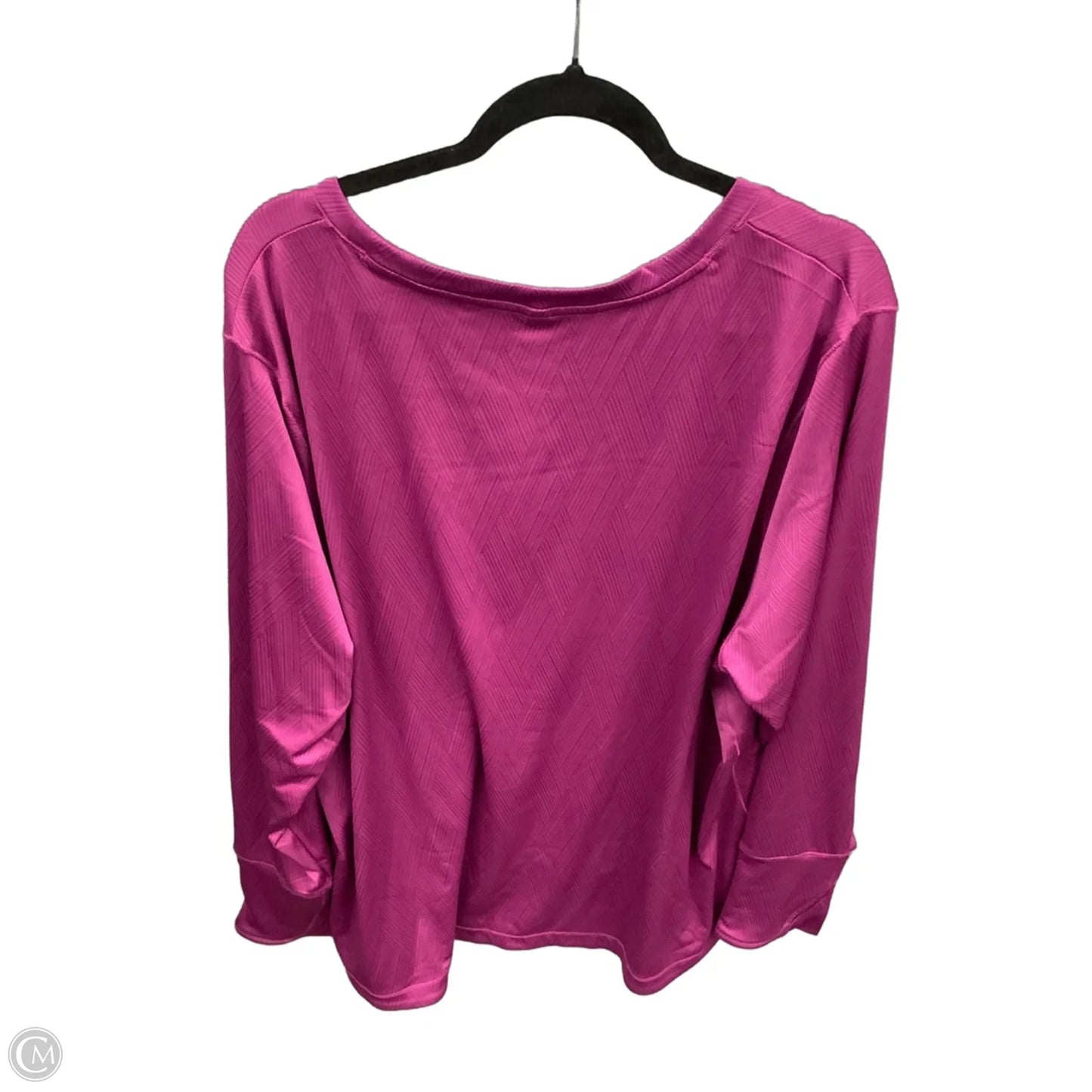 Athletic Top Long Sleeve Crewneck By Mta Sport In Purple, Size: 3x