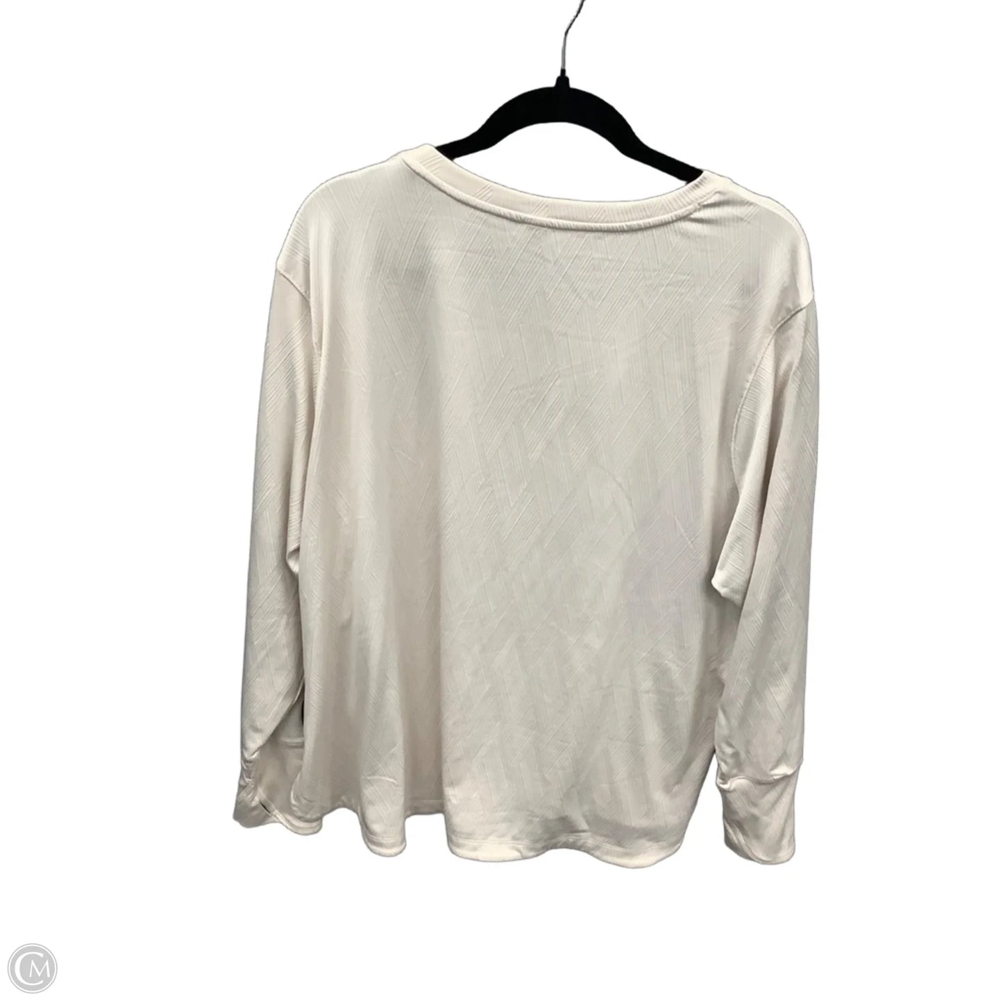 Athletic Top Long Sleeve Crewneck By Mta Sport In Cream, Size: 3x