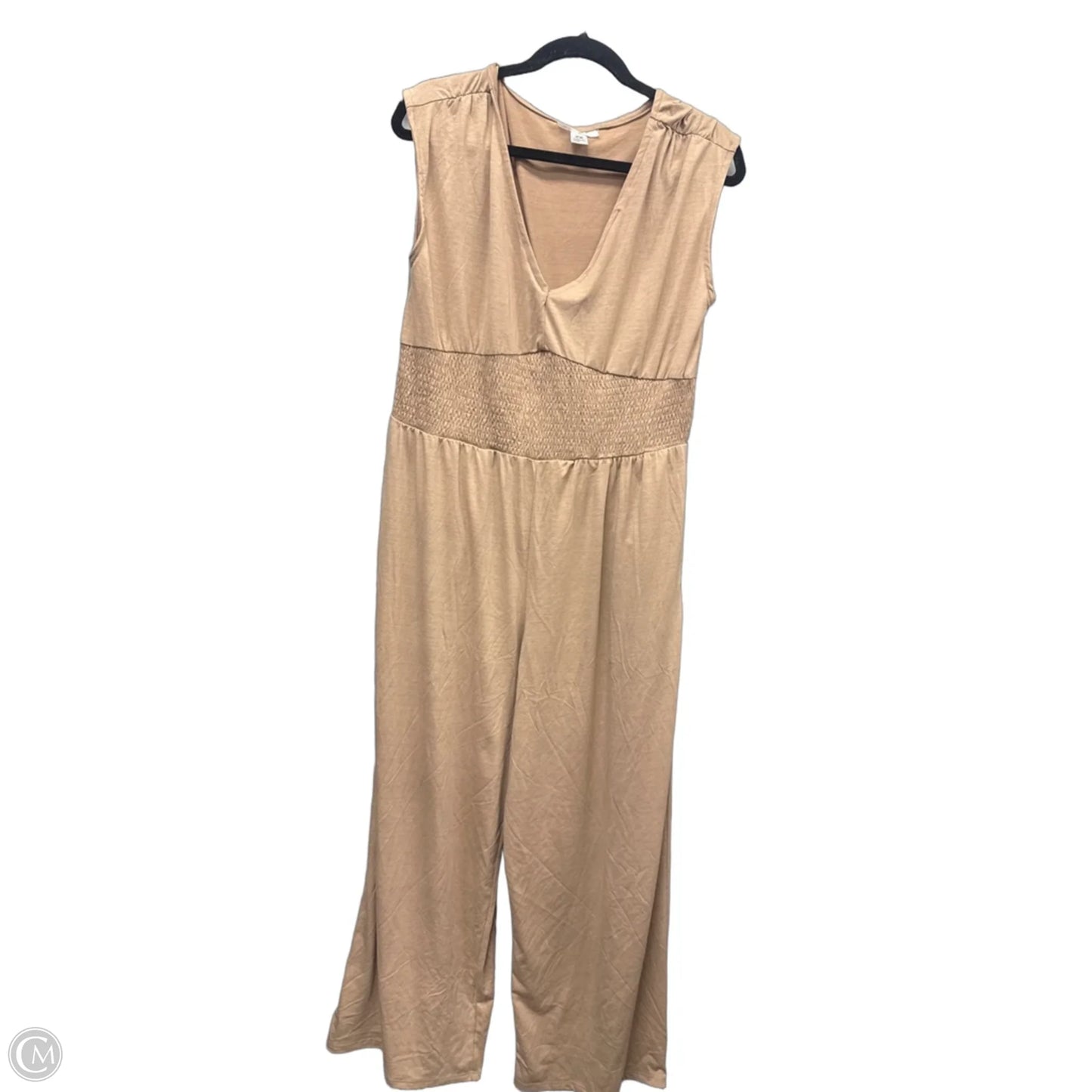 Jumpsuit By Just Be In Tan, Size: 2x