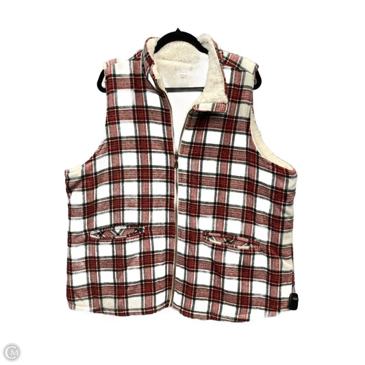Vest Faux Fur & Sherpa By Maurices In Plaid Pattern, Size: 2x