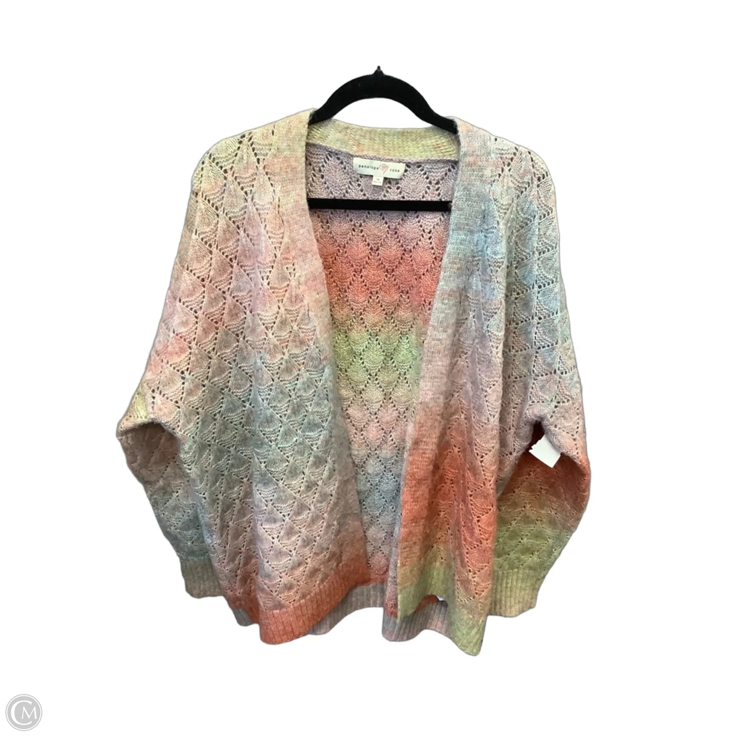 Cardigan By Penelope Rose In Rainbow Print, Size: 1x