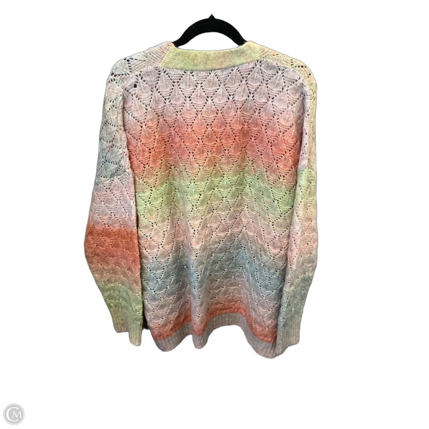 Cardigan By Penelope Rose In Rainbow Print, Size: 1x