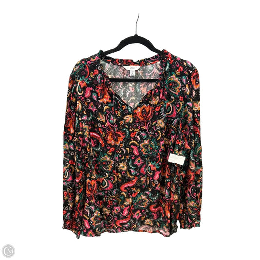 Top Long Sleeve By Croft And Barrow In Black, Size: 1x