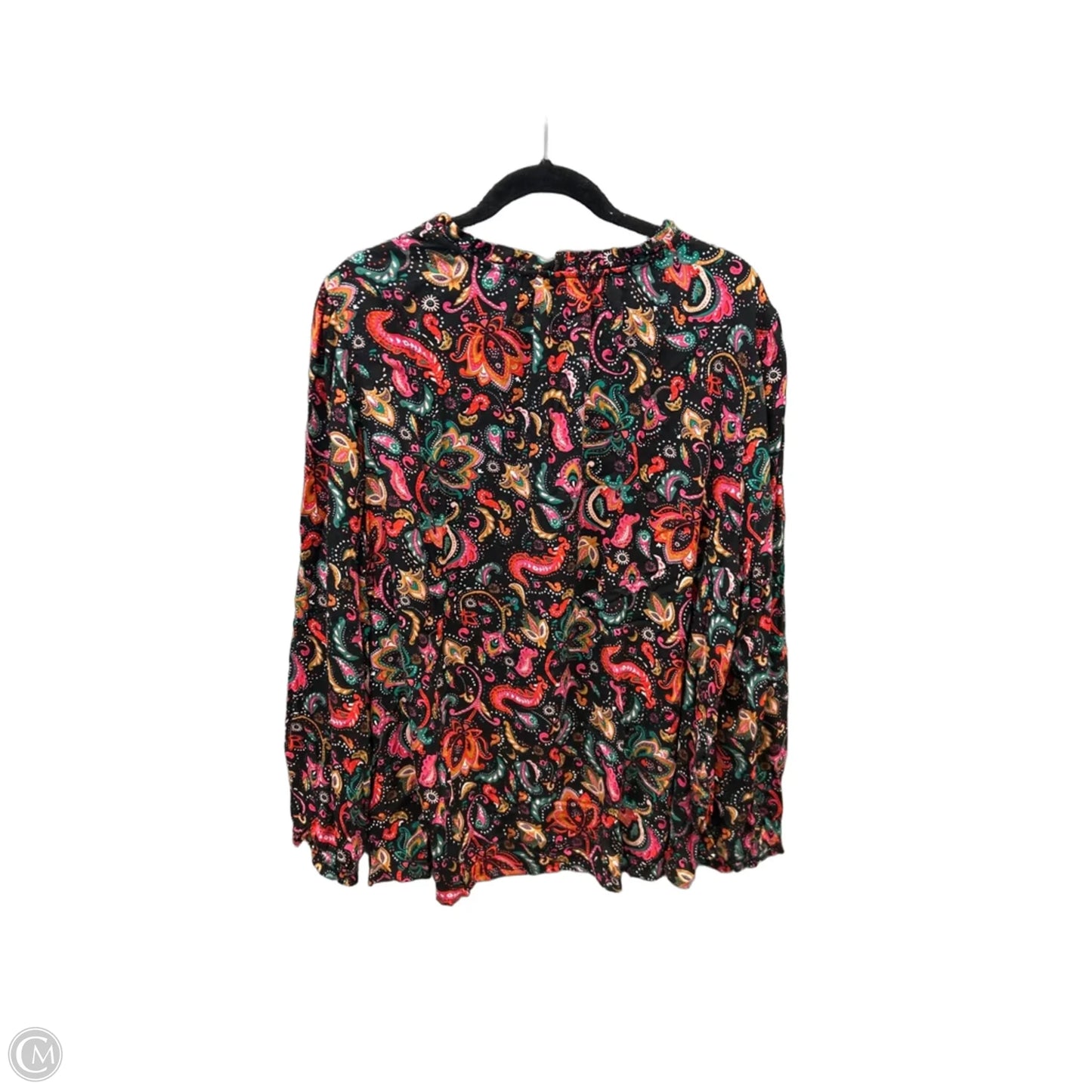 Top Long Sleeve By Croft And Barrow In Black, Size: 1x