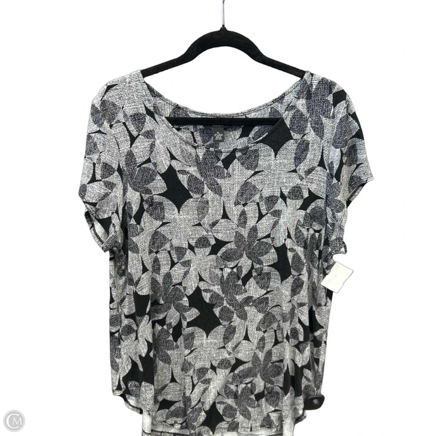 Tunic Short Sleeve By Alfani In Black, Size: Xl